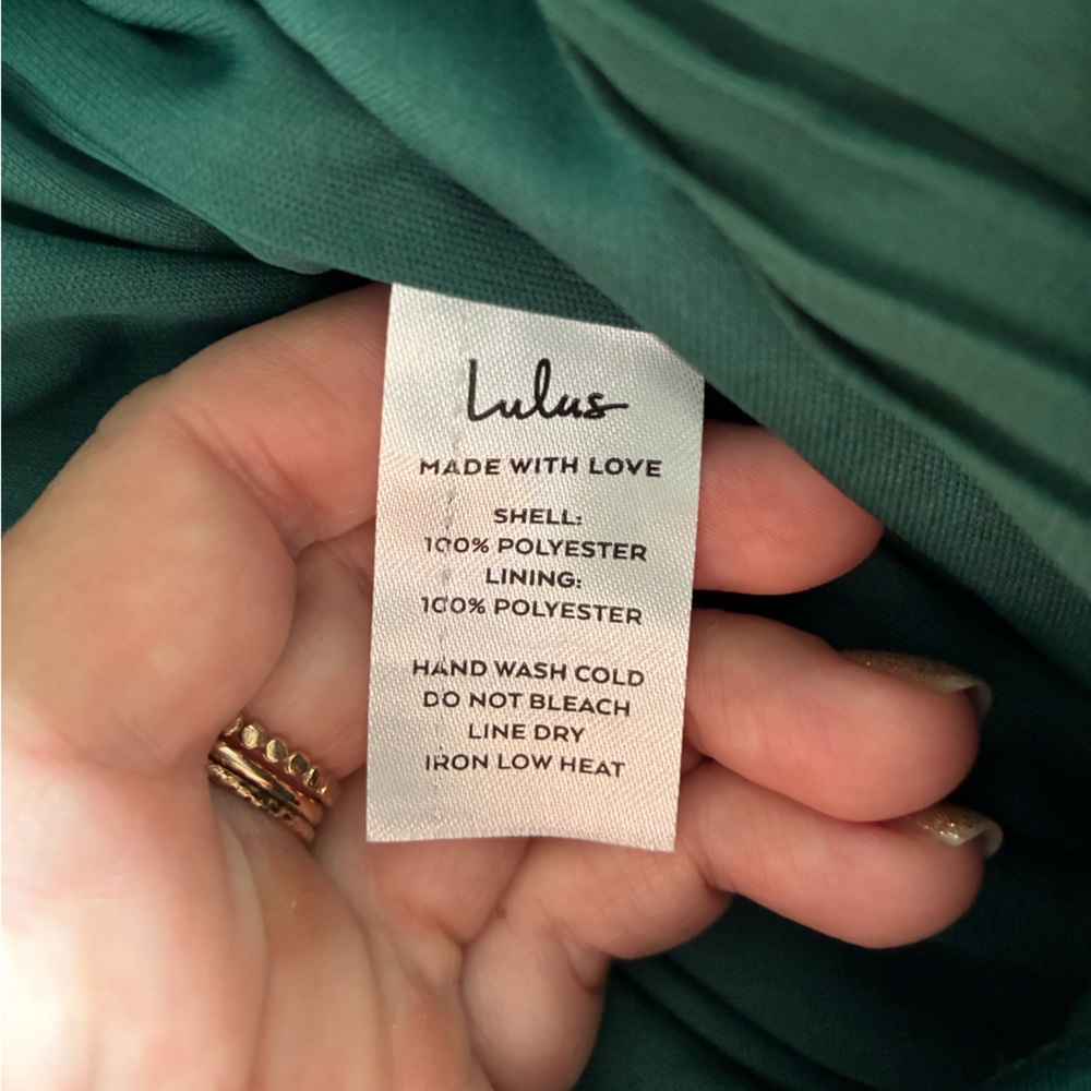 Lulu's Forest Green Pleated Jumpsuit: Size Large - Picture 10 of 11